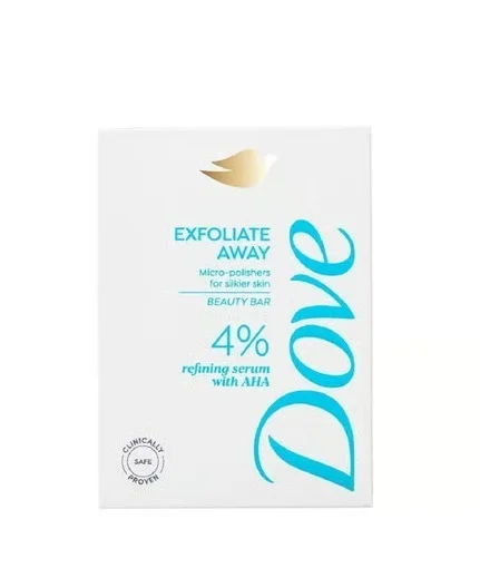 Dove 4% Refining Serum + AHA Exfoliate Away Serum Soap Bar - Dryness, 125 g