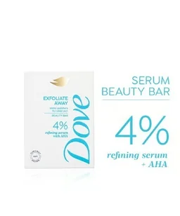 Dove 4% Refining Serum + AHA Exfoliate Away Serum Soap Bar - Dryness, 125 g