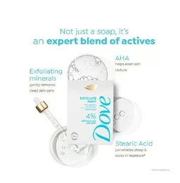 Dove 4% Refining Serum + AHA Exfoliate Away Serum Soap Bar - Dryness, 125 g