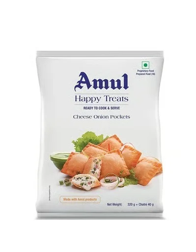 Amul Happy Treats Cheese Onion Pizza Pocket - Samosa, 360 g