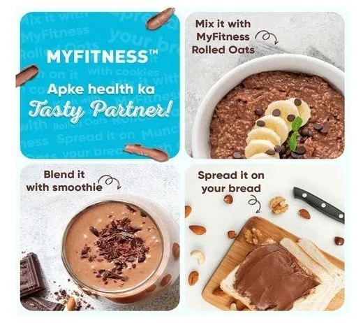 MyFitness Chocolate Peanut Butter with Almond Crunch - 32 g, Crunchy, 510 g
