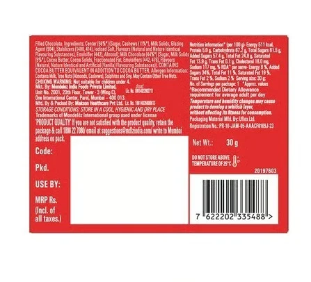 Nutties Cadbury Nutties Milk Chocolate Pack - Milk Chocolate, 30 g