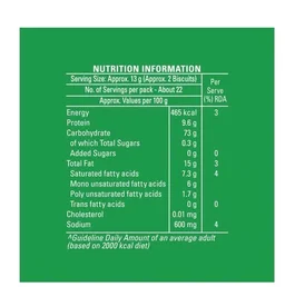 Britannia Nutrichoice Sugar Free Cracker - Cholesterol Free, 295 g