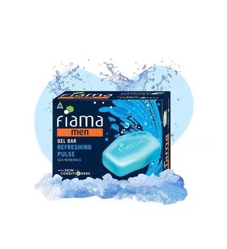 Fiama Men Soap Bar Refreshing Pulse Sea Minerals - All Skin Types, 3 x 125 g