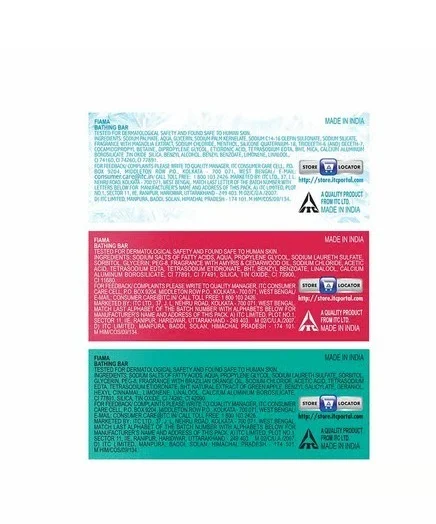 Fiama Celebration Gel Fresh Bathing Soap - Pack of 3 - Unisex, 3 x 125 g