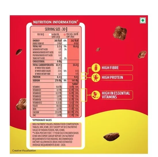 Kellogg's Chocos Crunchy Bites Kids Cereal - Chocolate, 375 g