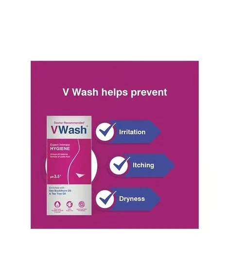 VWash Plus Expert Hygiene Intimate Wash - Sensitive Skin, 100 ml
