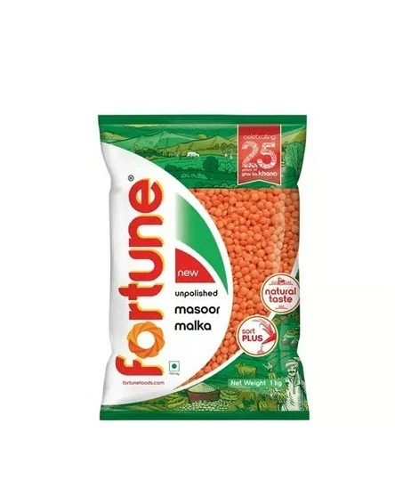 Fortune Malka Masoor Unpolished - Unpolished, 1 kg