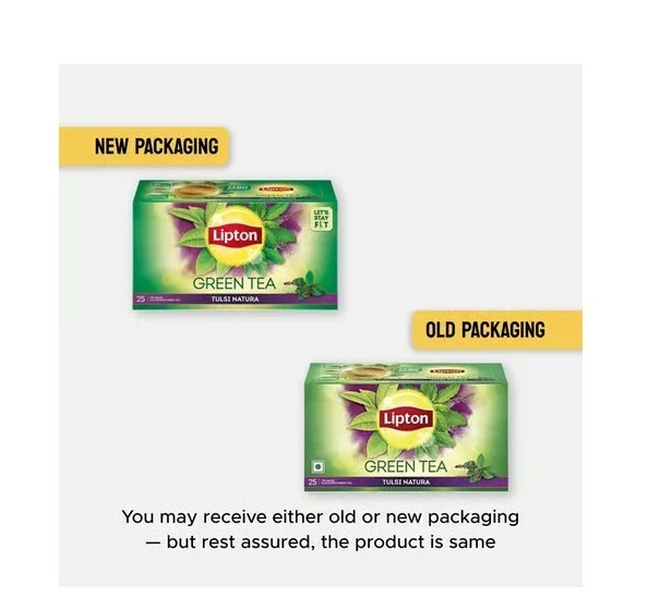 Lipton Tulsi Natura Green Tea Bags - Tulsi Tea, 25 pcs