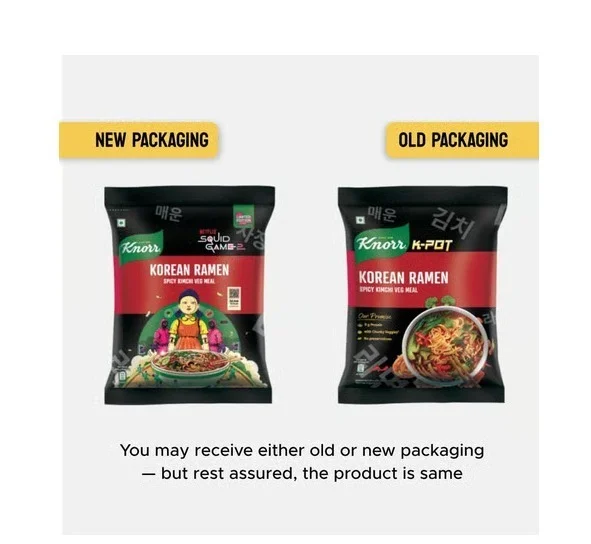 Knorr Korean Ramen Spicy Kimchi Veg Flavoured Instant Noodles - 96g