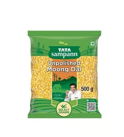 Tata Sampann Unpolished Yellow Moong Dal (Dhuli) Split - Unpolished, 500 g