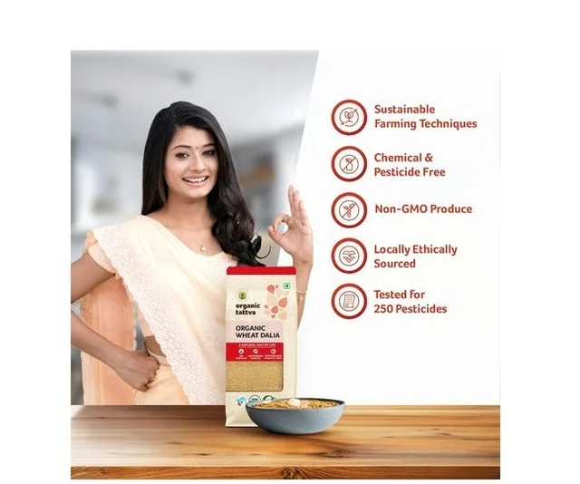 Organic Tattva Wheat Organic Daliya - 500 g