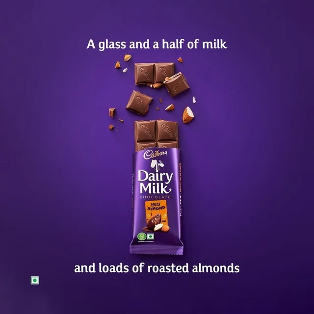 Cadbury Dairy Milk Roast Almond Milk Chocolate Bar - Pack of 2 - 2 x 36 g