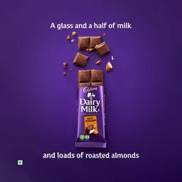 Cadbury Dairy Milk Roast Almond Milk Chocolate Bar - Pack of 2 - 2 x 36 g