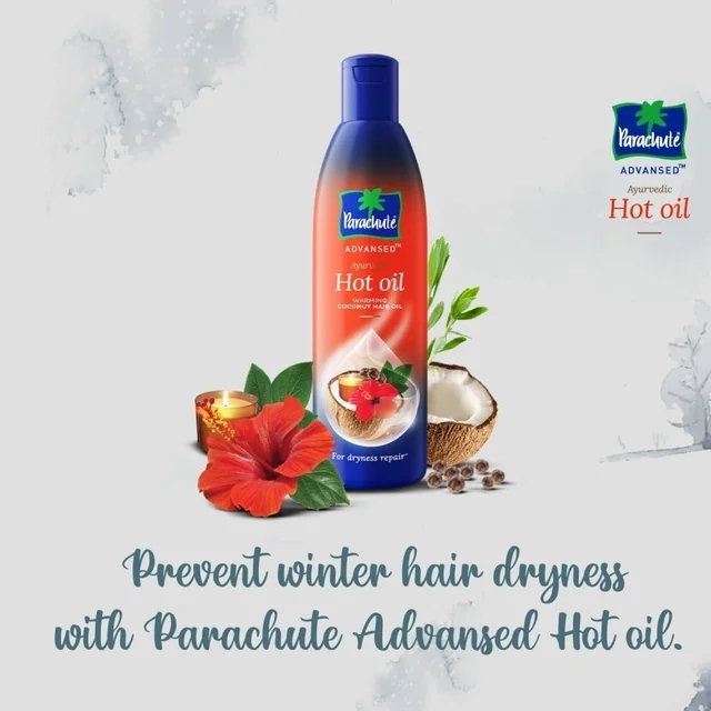Parachute Advansed Ayurvedic Hot Oil, Warming Coconut Hair Oil 400 ml + 90 ml - Free 90 ml Pack - 490 ml