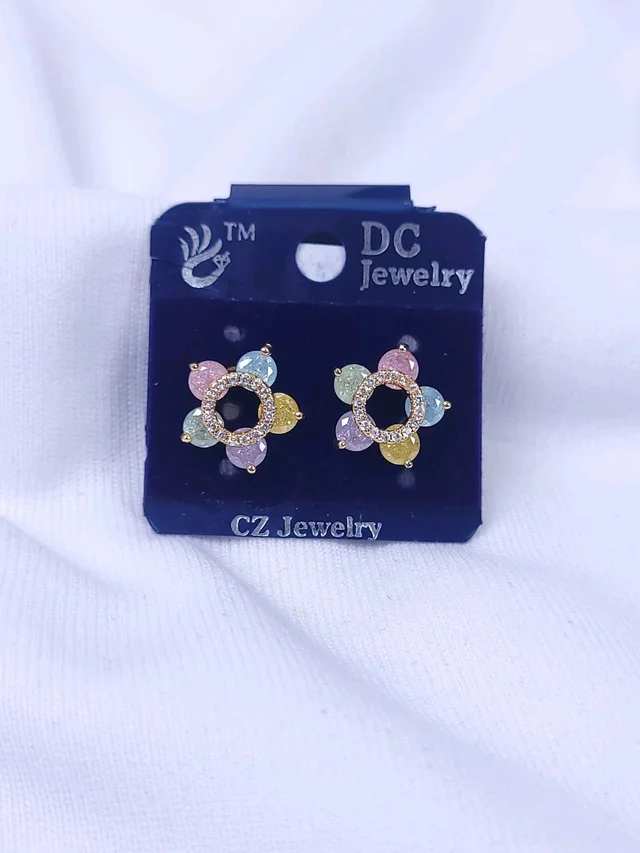 Rose Gold CZ Earring (DC) PDC084