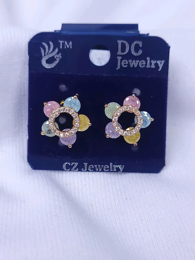 Rose Gold CZ Earring (DC) PDC084