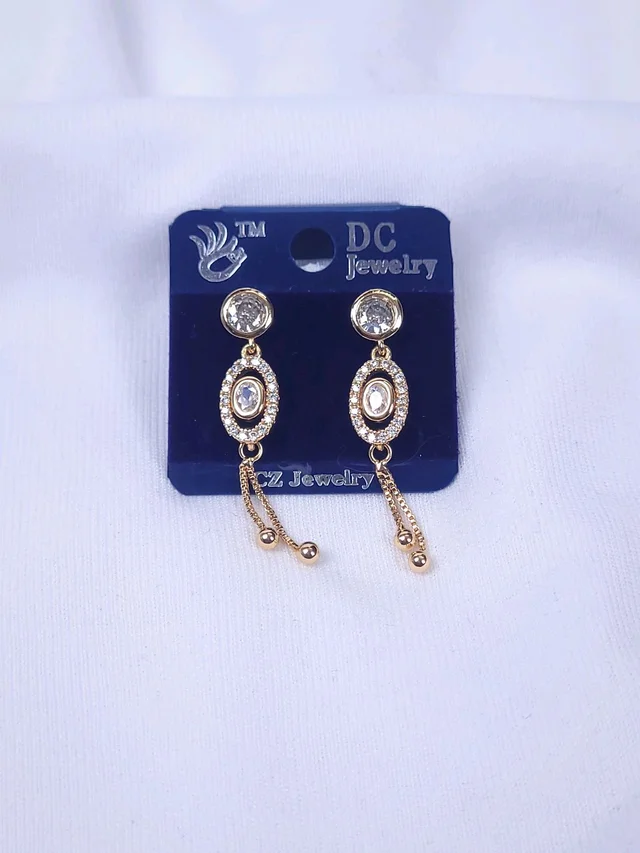 Rose Gold CZ Earring (DC) PDC085