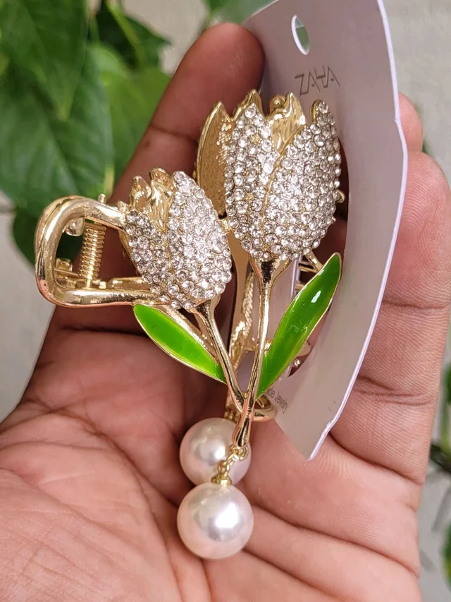 Tulip Flower Design Beautiful Korean Clip