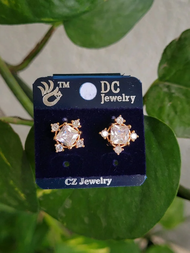 Rose Gold CZ Earring (DC) PDC092