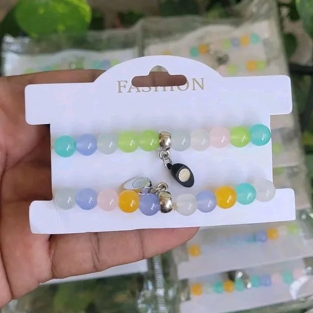 Magnetic Heart Charm Bracelet 1 Set (2 Individual Pcs)