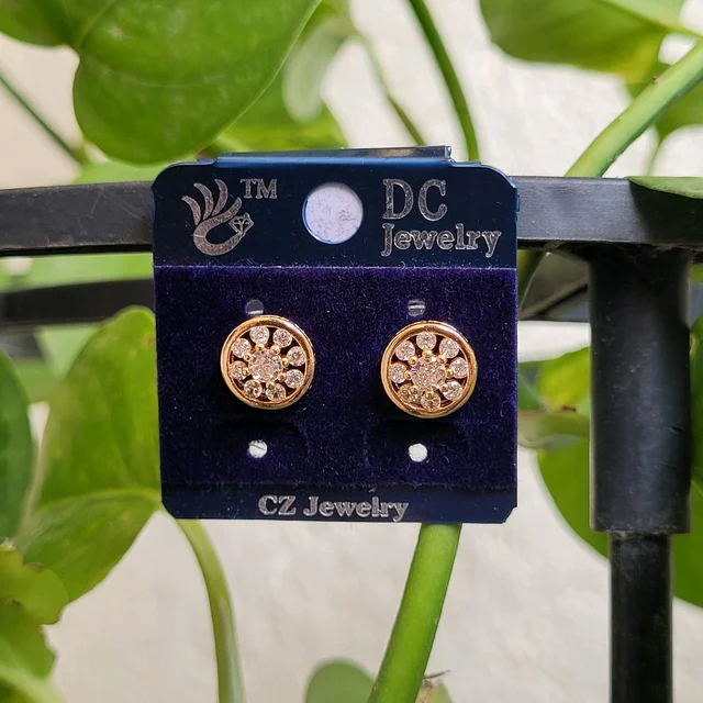 Rose Gold CZ Earring (DC) PDC093