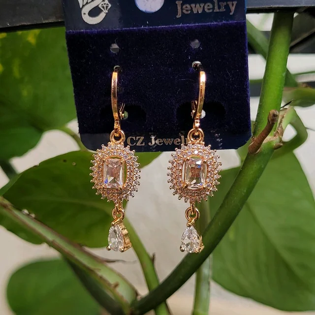 Rose Gold CZ Earring (DC) PDC094