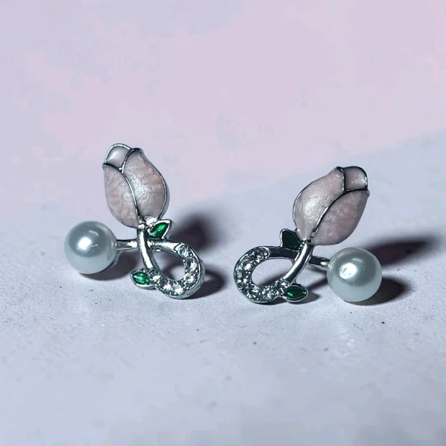 Rose Design Ear Studs - PES005