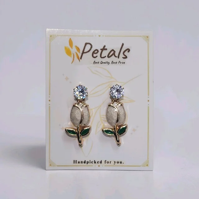 Premium Quality Rose Flower Design Fancy Earrings - PES009