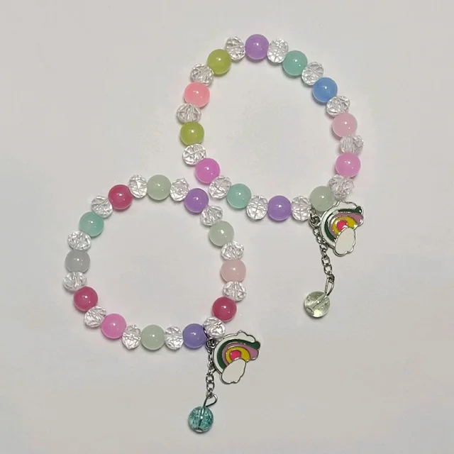 Rainbow Charm Multicolor Beads Bracelet