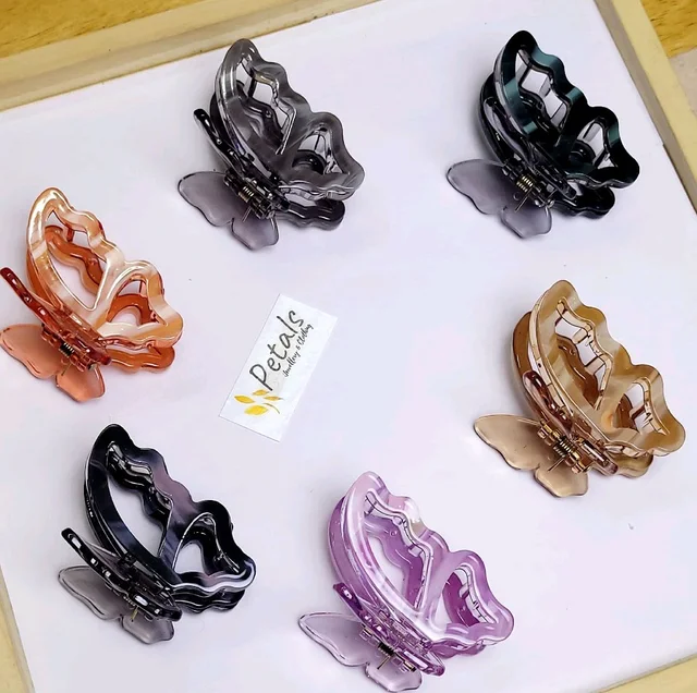 Double Layer Premium Quality Butterfly Design Hair Clip - PDLC009