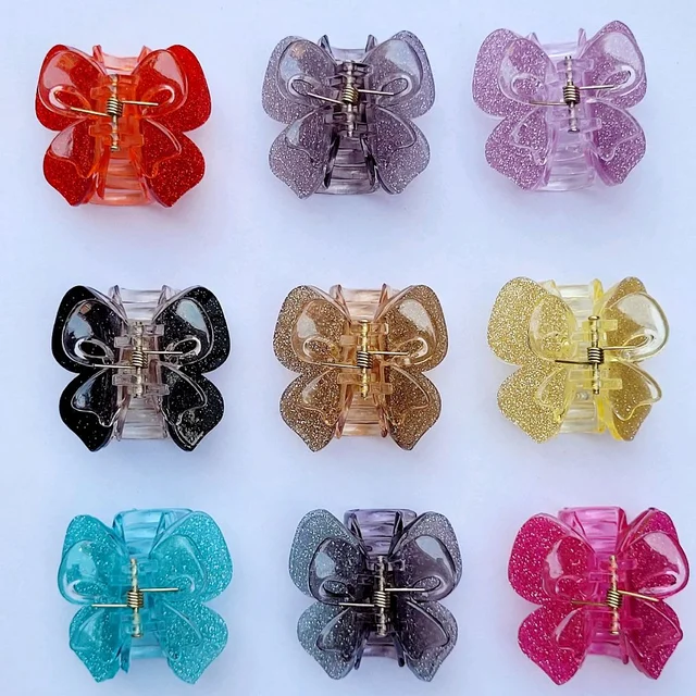 Glitter Pattren Double Layer Premium Quality Butterfly Design Hair Clip 1Pc
