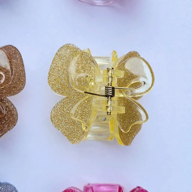 Glitter Pattren Double Layer Premium Quality Butterfly Design Hair Clip 1Pc