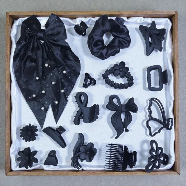 Black Color Hair Accessories Combo #50 by Petals.