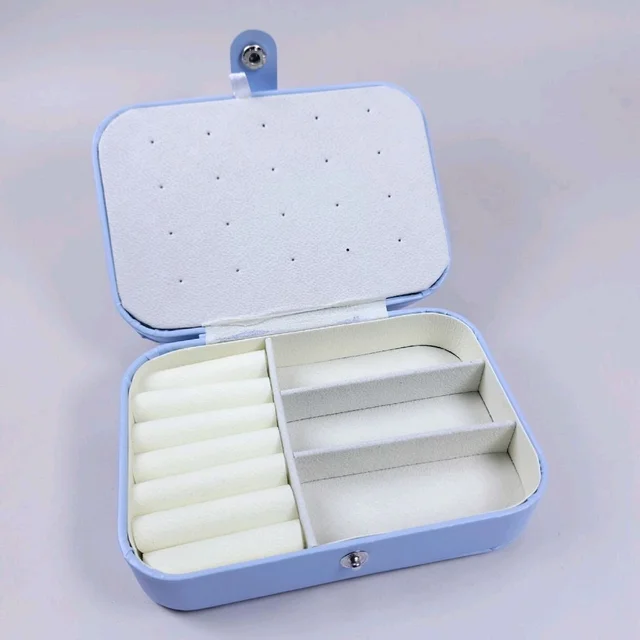 Jewellery Organiser PU Leather Portable Storage Box Case with Dividers Container for Rings, Earrings, Necklace