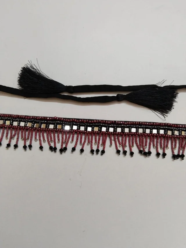Puple colour with Mirror Studded Handmade Kamarband Ethnic Waist Belt - A413 - FREE SIZE, PURPLE, 1