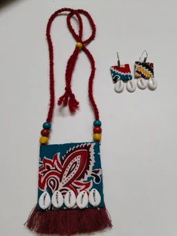 Fabric necklace multicolor -A426
