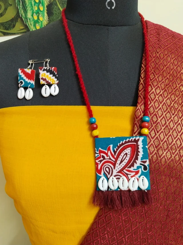 Fabric necklace multicolor -A426