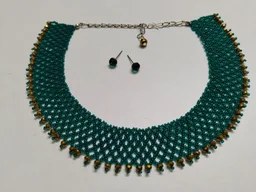 FASHIONIFYY Collar Necklace: Torquoise Blue- J349 - TORQUOISE BLUE