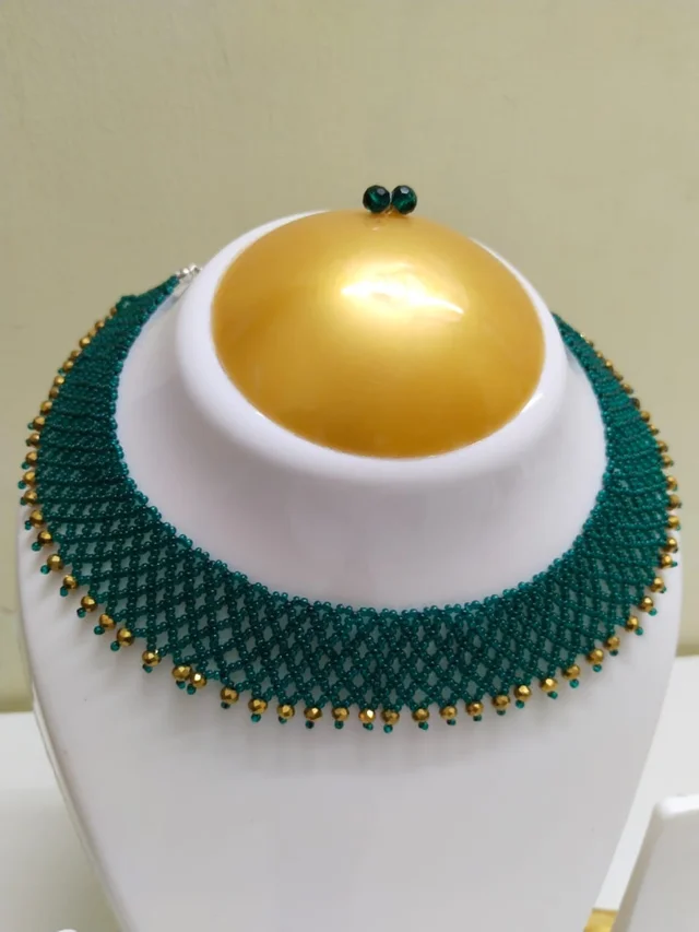 FASHIONIFYY Collar Necklace: Torquoise Blue- J349 - TORQUOISE BLUE