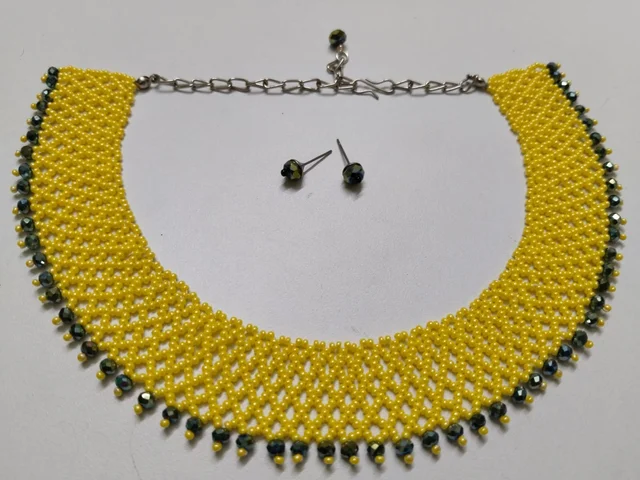 Collar Necklace for Modern Woman - Yellow Sizzler Fashionifyy - Yellow and Mix