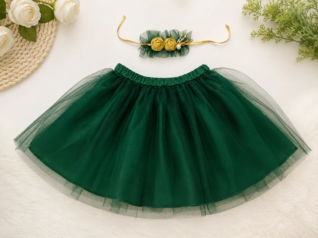 FASHIONIFYY BOTTLEGREEN Ballet Skirt - 4 YR, Dark Green