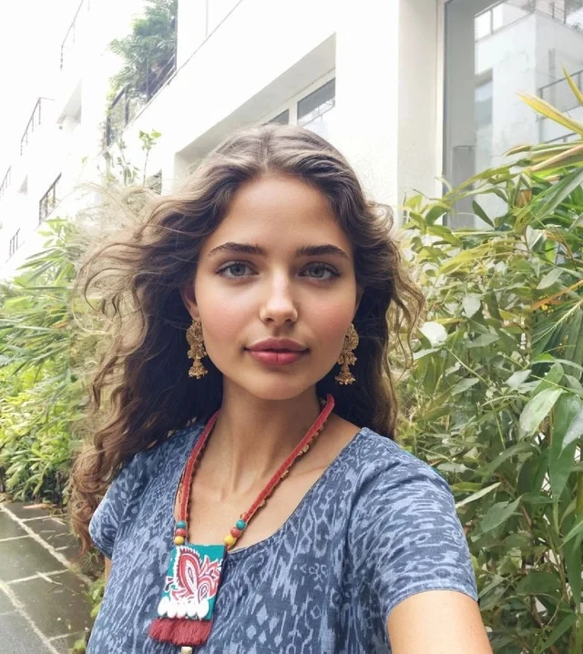 Fabric necklace multicolor -A426
