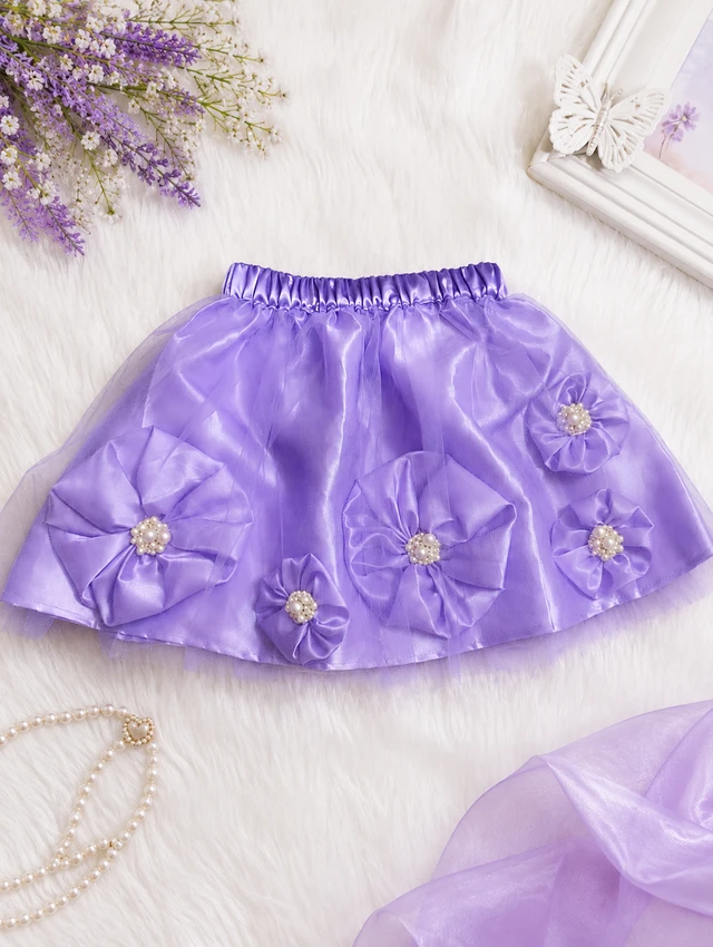 Fashionifyy Lavender Flower Ballet Skirt for Girls - 4yr