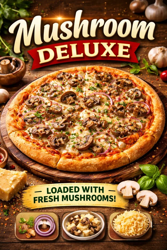 Mushroom Deluxe Pizza - medium