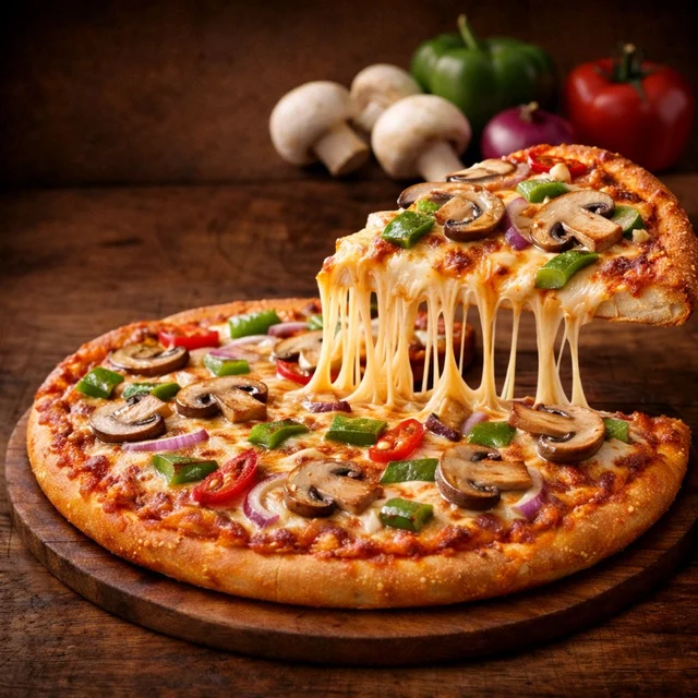 Double Cheese Mushroom Pizza - medium