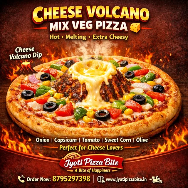 Cheese Volcano Mix Veg Pizza - large