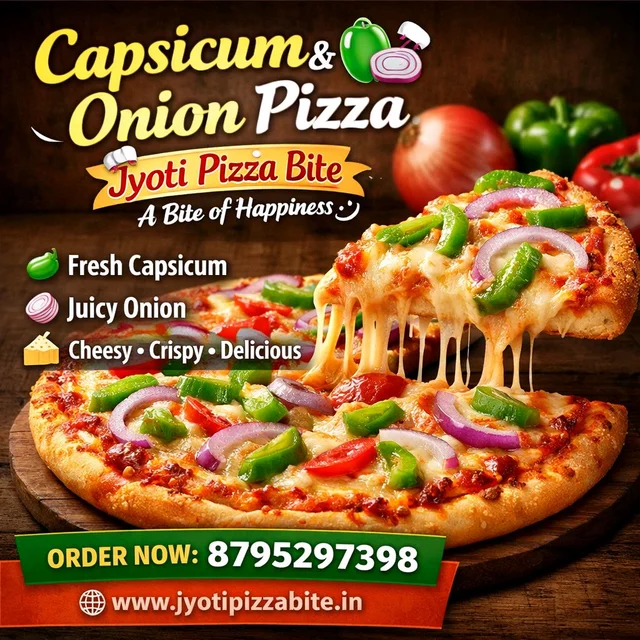 Capcicum And Onion Cheese Pizza - medium