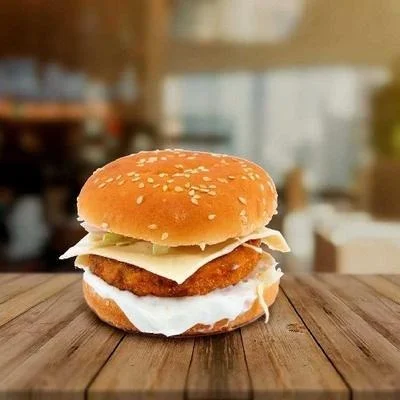 Aloo Tikki Burger with cheese slice