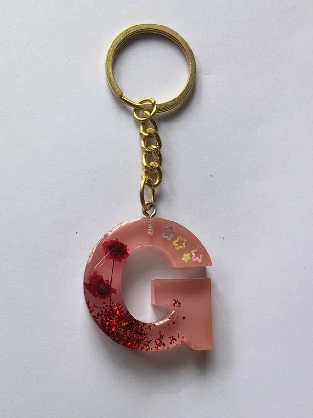 Light pink letter with flower - 3.9 cm, Light Pink